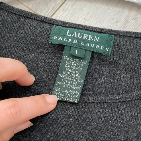Lauren Ralph Lauren Top cotton long sleeve womens Gray (large) vintage classic