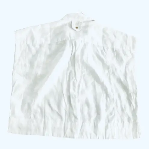 Madewell Womens White Flap-Pocket Button-Up Shirt in 100% Linen