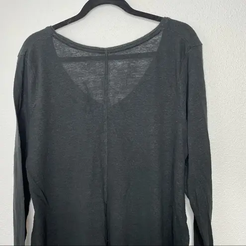 Mossimo Black Linen Blend Lightweight Vneck Long Sleeve Top size 2XL - Image 7