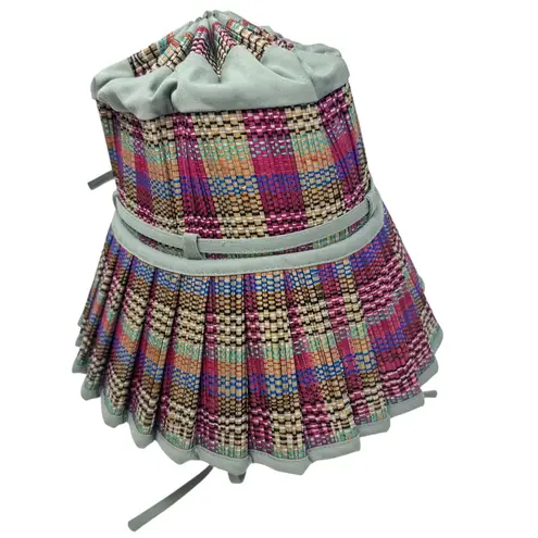 Lorna Murray Apparel Capri Hat Paradiso Rattan Beach Bucket Pleated Woven Medium Blue - Image 6