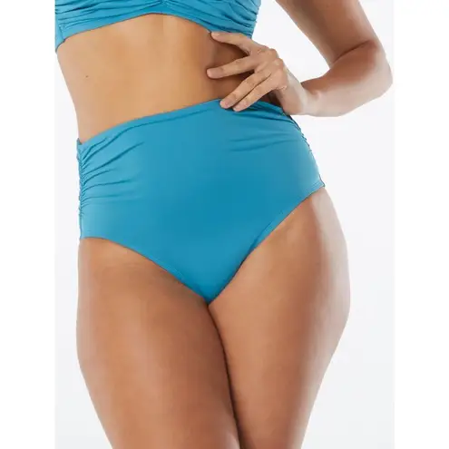 Coco reef Impulse Rollover Solid Teal Cove Blue Bikini Swimsuit Bottoms Size L