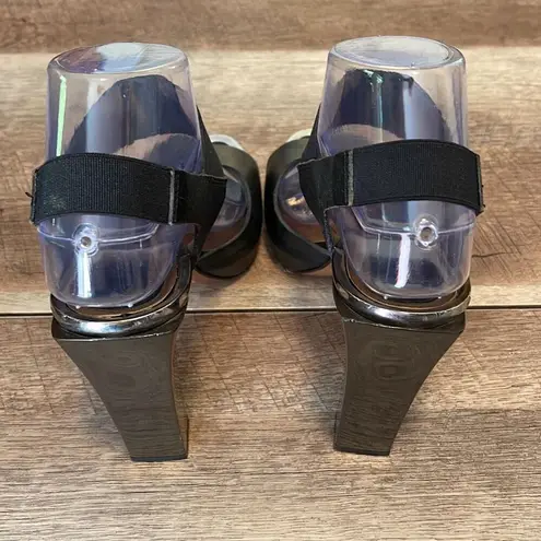 Marni Womens Block High Heel Slingback Platform Sandals Black Size 37.5/7