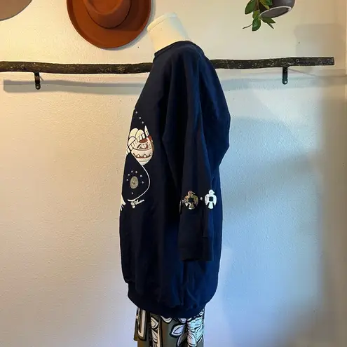 Vintage Lida 1989 AZ USA Blue Cotton Embellished Concho Top Size Medium - Image 3