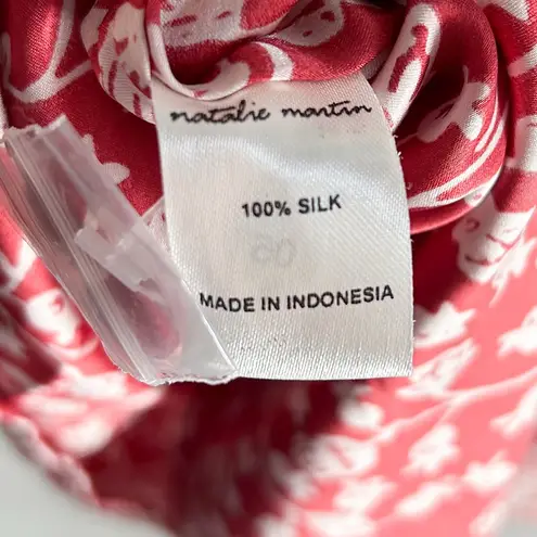 Natalie Martin Red Silk Floral Mini Dress – 100% Silk Boho Style Large