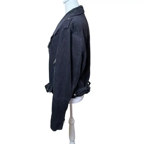 BLANK NYC Black Corduroy Jacket XL Punk Hippie Moto Biker Motorcycle Grunge Goth