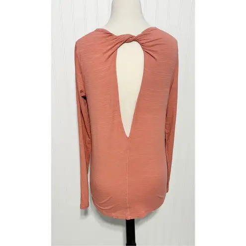 All In Motion Women's Peekaboo Back Long Sleeve Yoga Top Shirt Coral Size Medium