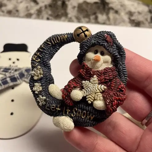 Lot Of 3 Snowmen Christmas Holiday Brooch Pins