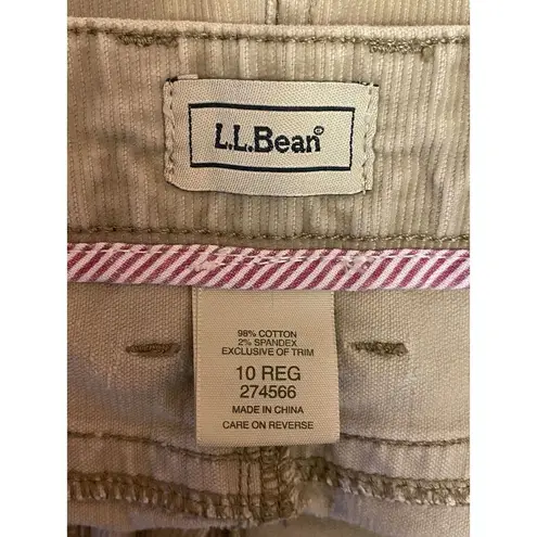 L.L.Bean  Womens 8 Skirt Classic Fit Corduroy Tan Pockets High Waist Size 10