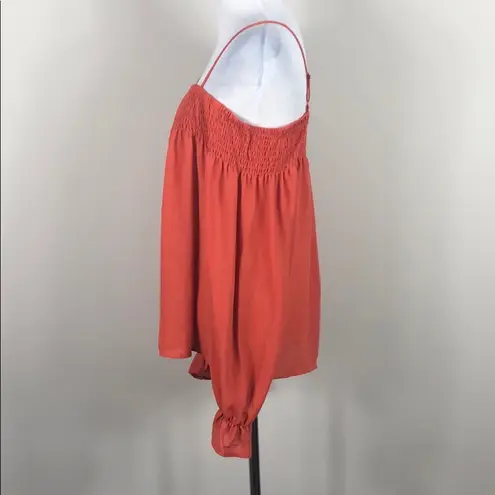 Ultra Flirt Top Smocked Off the Shoulder Orange