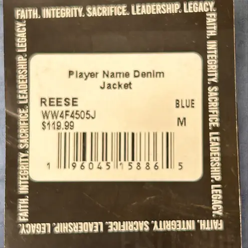 NEW FISLL Angel Reese 5 Chicago Sky Denim Jacket Medium Blue Womens Basketball