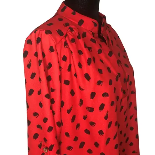 Riah Fashion Red and Black Blouse - Size Small