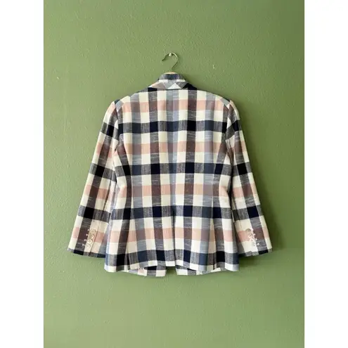 Veronica Beard Plaid Upcollar Schoolboy Dickey Blazer Jacket Size 2