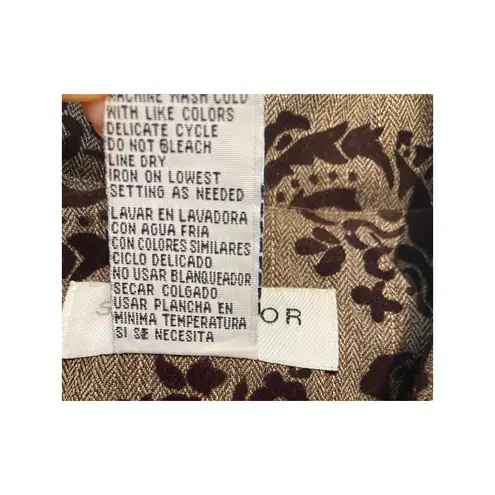 Sag Harbor Brown Herringbone Velvet Detail Trim Button Front Jacket Petite 12