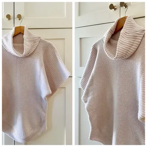 margaret o'leary Margaret O’Leary Chunky Knit Cowl Neck Poncho Sweater, Short Sleeves sz. S