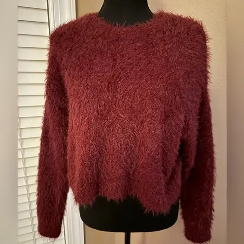 Arizona Jeans Arizona Jean Co Women’s Fuzzy Sweater Burgundy Size Medium