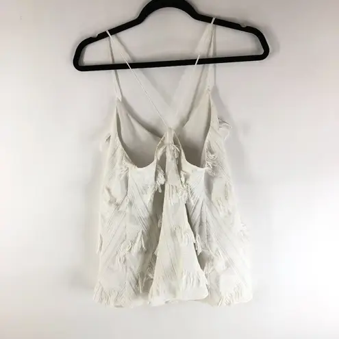 Derek Lam 10 Crosby Womens Fringe Cami Top Cotton Blend Flowy White 2