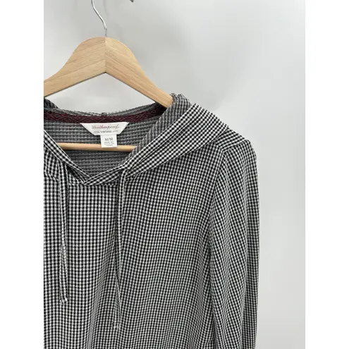 Weatherproof Black Plaid Pullover Hooodie Stretch Womens Medium