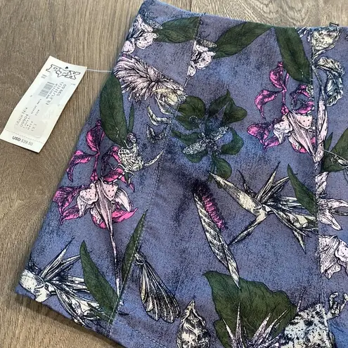 FOX Racing Exotic High Waist Blue Foral Shorts Size 3