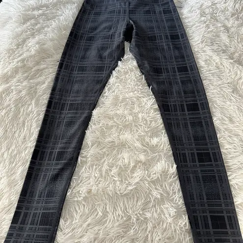 Glyder Sultry High Rise Leggings in Black Speckled Plaid Sleek Sculpt Fit Size S