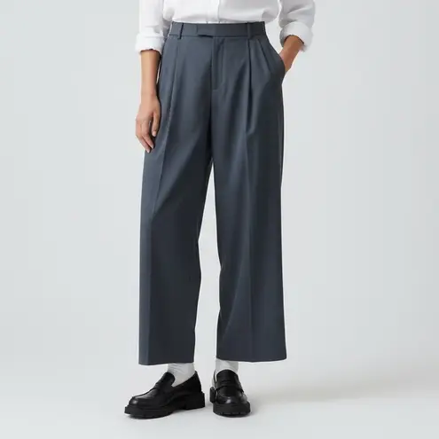 ZARA  XS Trousers Pleated Wide Leg Cropped Pants Career Casual