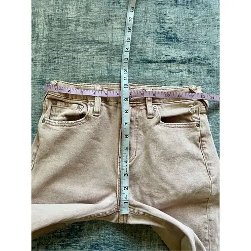 Cleo + Wolf Peach Distressed High Rise Straight Jeans Women's 25 x 27 Pink