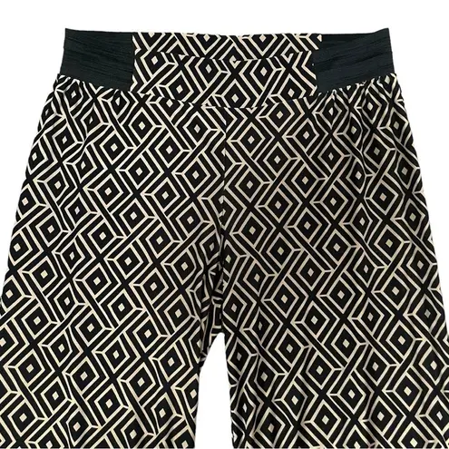 INC International Concepts Geometric Wide Leg Pants Black Stretch Trousers M Size M