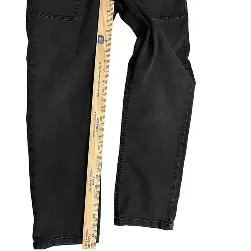 ZARA  Black Front‎ Pocket Straight Leg Cropped Thick Waistband Jeans Size 6