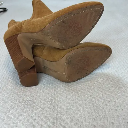 Vince Camuto  Pointed Toe‎ High Heeled Booties Camel Suede size 6.5