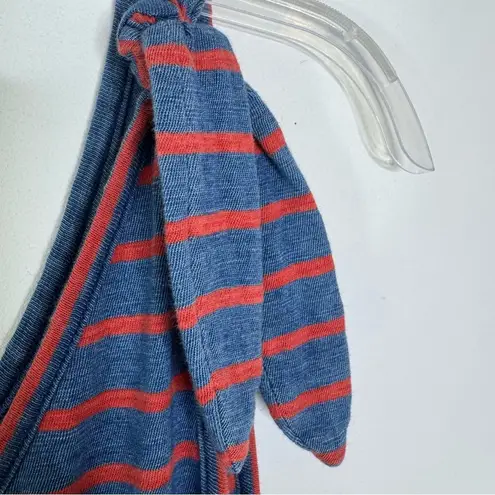 Faherty Cotton Striped Tie Shoulder Florence Dress Nautical Blue Size M