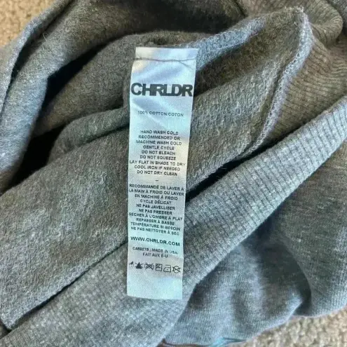 CHRLDR Gray Star Cotton Crew Neck Pullover Sweatshirt Athleisure Size SP
