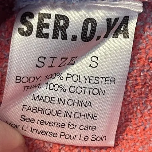 Ser.O.Ya Mini Ribbed Stretch Knit Color Block Mini Skirt Size Small NWT Blue