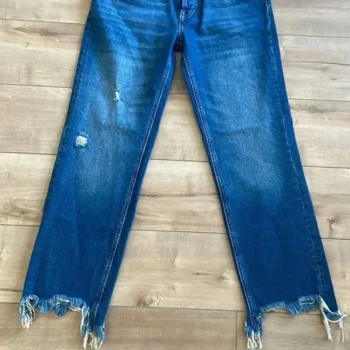Free People NWT  We The Free Maggie Mid Rise Straight In Sequoia Blue Sz 25