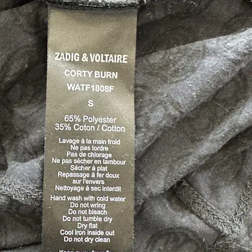 Zadig & Voltaire Zadig & Volitaire S Corty Burn Skull print Long Sleeves Burnout tees