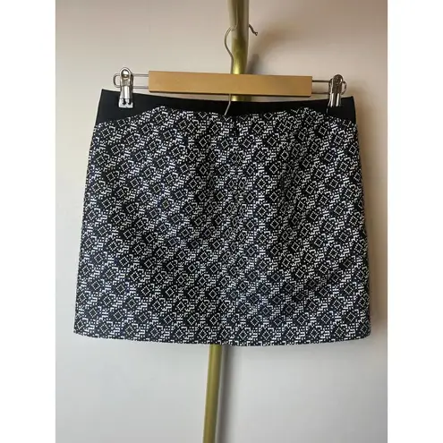 Maje Black Blue White Embroidered Mini Skirt Sz. 36 (US Small)