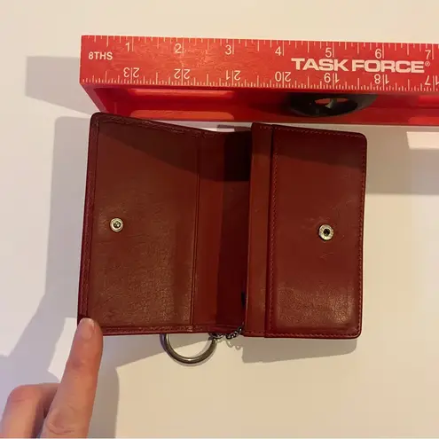 Coach AUTHENTIC  VINTAGE RED LEATHER BEDFORD KEYCHAIN WALLET Multi Function Purse