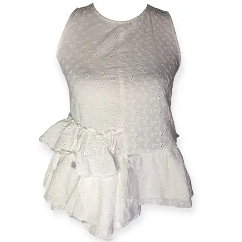 ZARA  Basic Denim Floral Ruffle Layered Babydoll Blouse