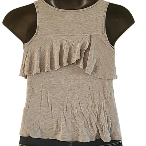 Tucker + Tate Women's Gray Ruffle Sleeveless Tank Top - Size Large EUC
