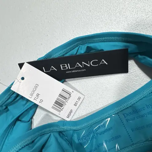 La Blanca Island Goddess Hipster Bottom Bikini Swim Size 10 Turquoise Beach Pool