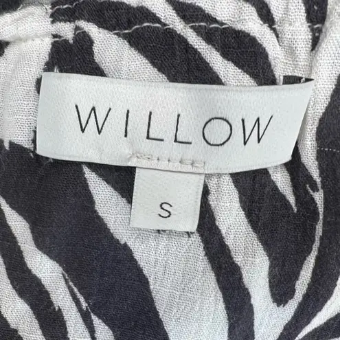 Willow Monaco Tropical Leaf Print Black and White Halter Jumpsuit Size S NWOT