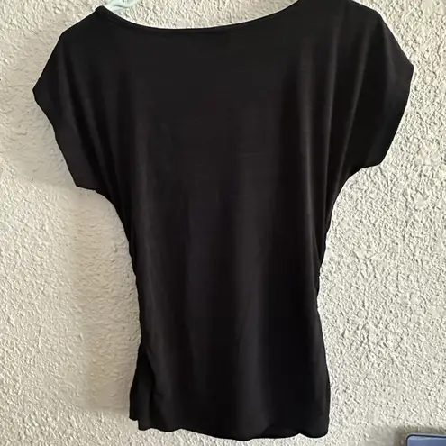 Vintage Y2K 90s B Wear Womens Y2K Wrap Top Large Black Romantic Sexy Holiday Blue Size 4