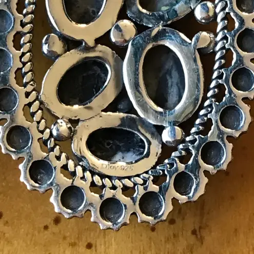 White Buffalo Sterling Silver Dangle Earrings Black