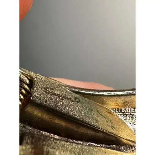 Sequin Black & Ivory Enamel Zigzag Clamper Bracelet