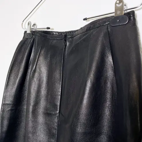 Vintage Nappa Leather Pencil Skirt Black Size 6