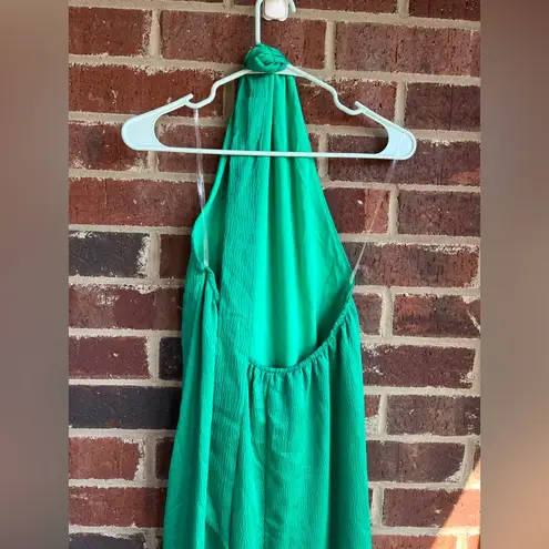 VICI  Atiana Satin Halter Emerald Green Maxi Dress Size XL