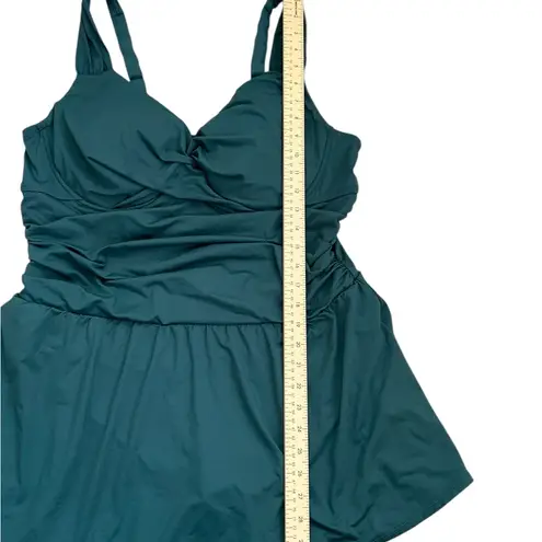 Anne cole Teal Ruched Swim Dress