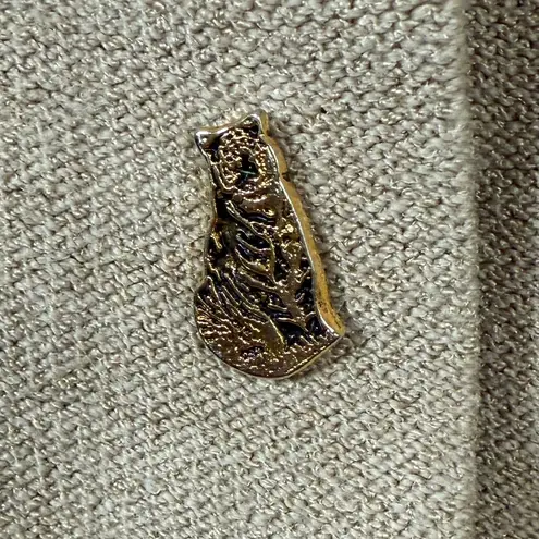 90s Vintage | Beige Wool Long line Cardigan Sweater Unique Gold Buttons | Small