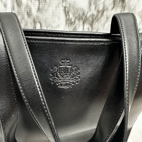 Ralph Lauren Lauren  Black Leather Structured Tote Bag Normcore Mobwife Elegant