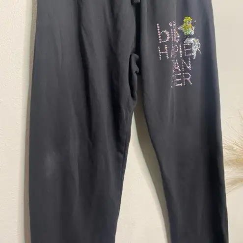 Billie Eilish  Sweatpants Limited Edition Pretty Boy Rhinestone Jogger Sweats Bla