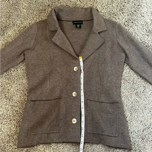 Adrienne Vittadini taupe tan/grey sweater blazer size xs