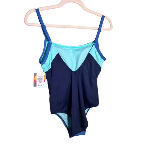 LL Bean Sunsmart Sunblocking One Piece Swimsuit Vacation Beach UPF 50+ Size 6 Blue